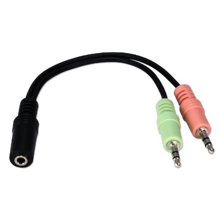 Qvs QVS CC400FMY-M 6 in.; 3.5 mm. Speaker & Microphone Headset Splitter CC400FMY-M